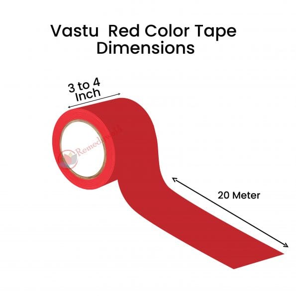 Remedywala Vastu Red Color Tape, Vastu Tape (3 to 4 Inch)(20 Meter) - Image 2