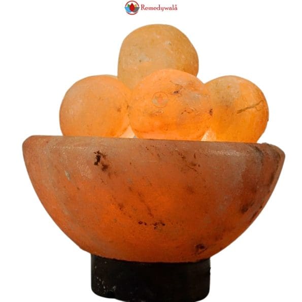 Natural Himalayan Pink Salt Lamp Bowl with Ball - Image 5