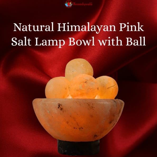 Natural Himalayan Pink Salt Lamp Bowl with Ball - Image 2