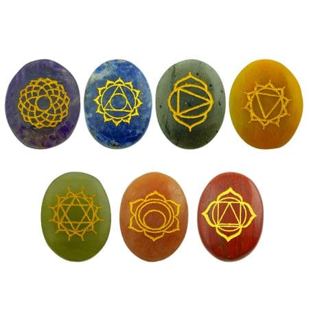 7 Chakra Stone Coin Set