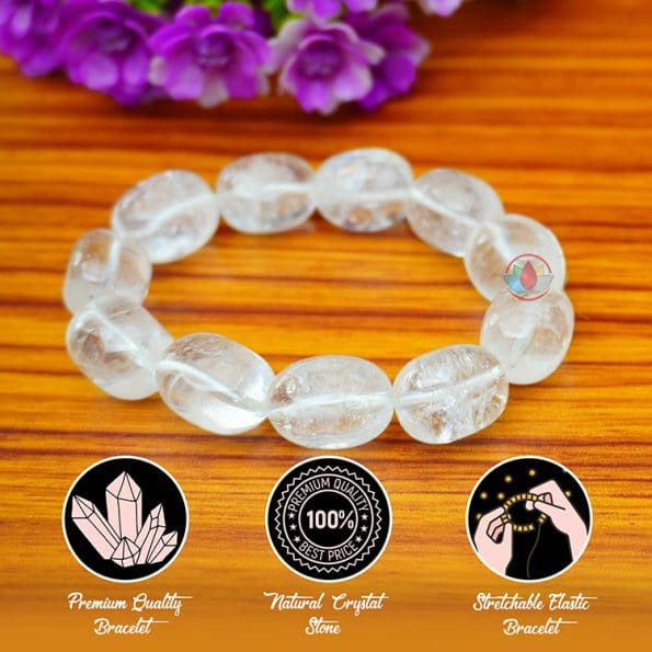 Sphatik Crystal Clear Quartz Tumble Bracelet