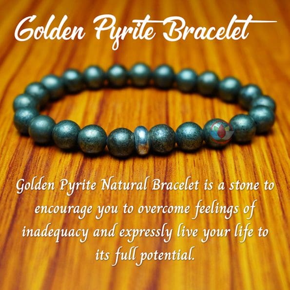 Remedywala Golden Pyrite Bracelet 8mm Promote Manifestation