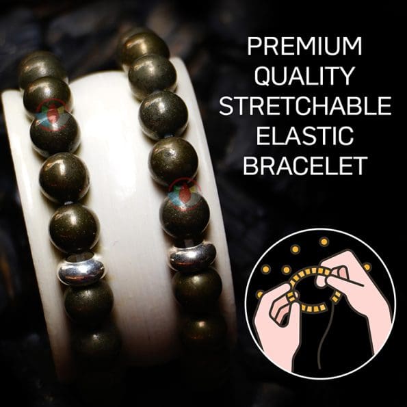 Remedywala Golden Pyrite Bracelet 8mm Promote Manifestation
