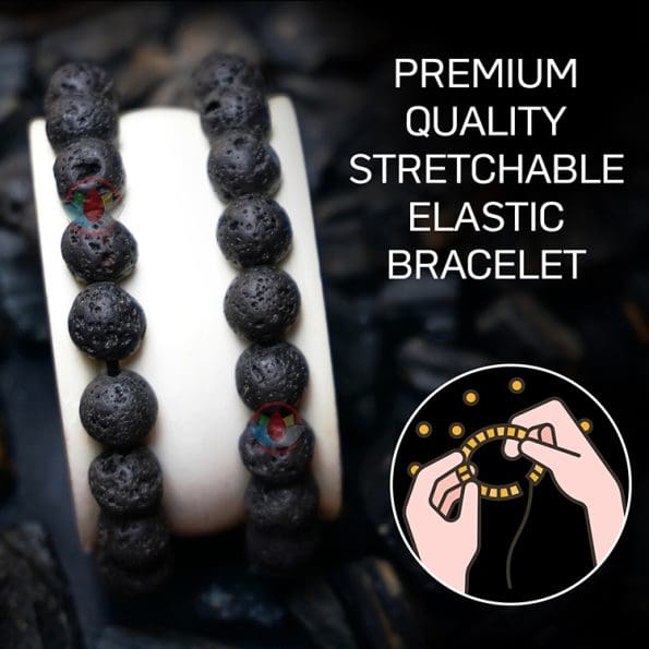 Black Lava Stone Bracelet 8mm - Remedywala