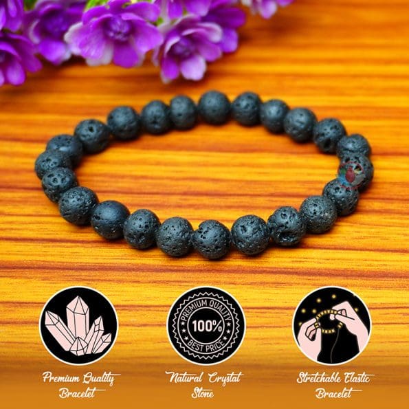 Black Lava Stone Bracelet 8mm - Remedywala