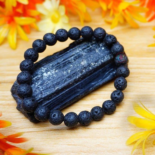 Black Lava Stone Bracelet 8mm - Remedywala