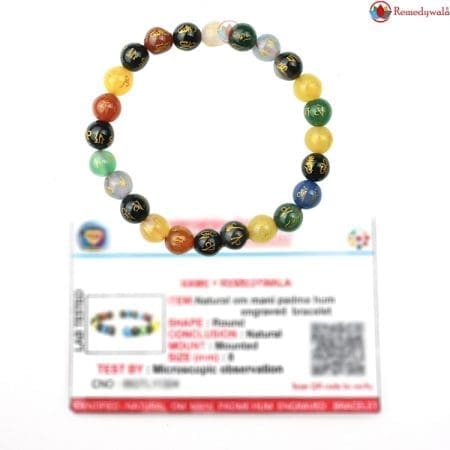 Om Mani Padme Hum Engraved Stone Bracelet