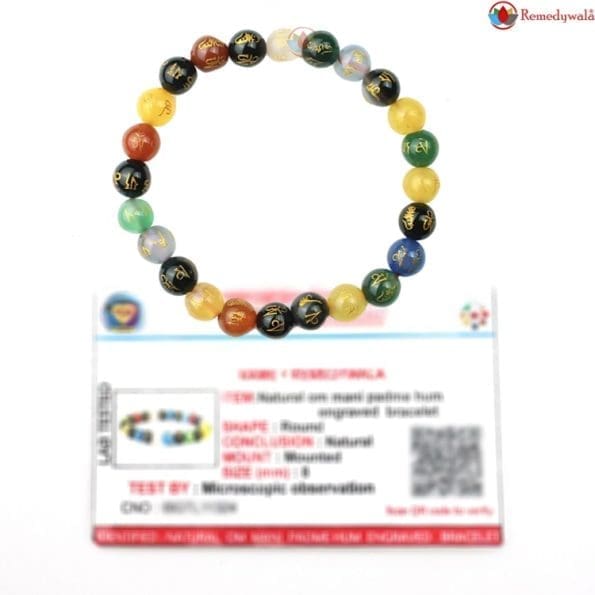 Om Mani Padme Hum Engraved Stone Bracelet