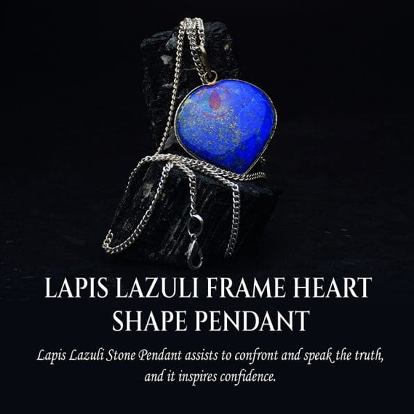 Lapis Lazuli Frame Heart Shape Pendant