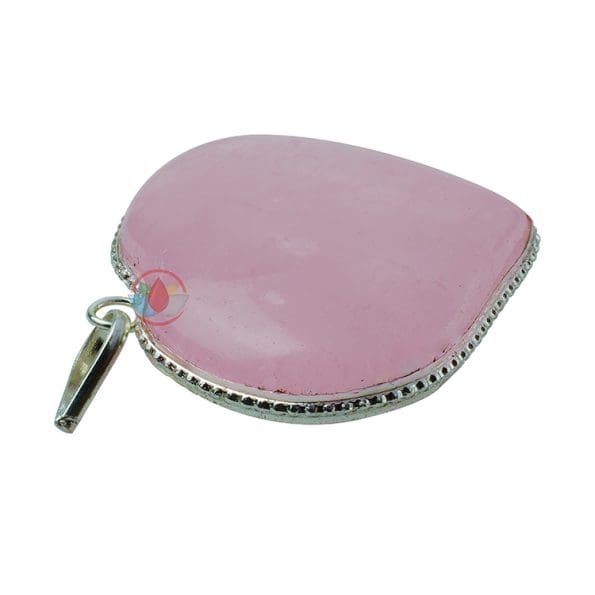 Rose Quartz Frame Heart Shape Pendant