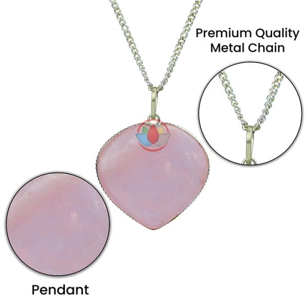 Rose Quartz Frame Heart Shape Pendant