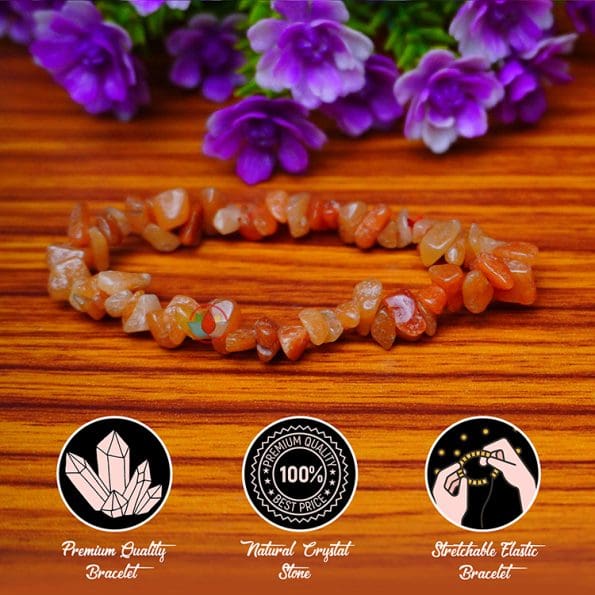 Carnelian Chips Stone Bracelet