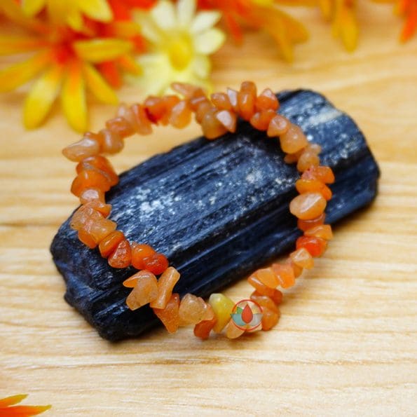 Carnelian Chips Stone Bracelet