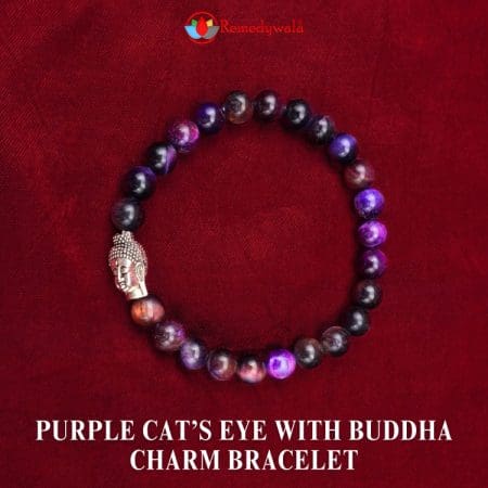 Purple Cat’s Eye With Buddha Charm Bracelet
