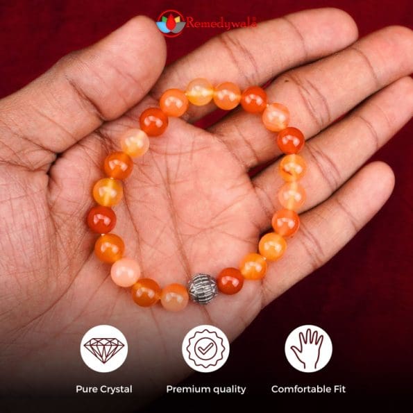 Carnelian with Charm Bracelet 8mm