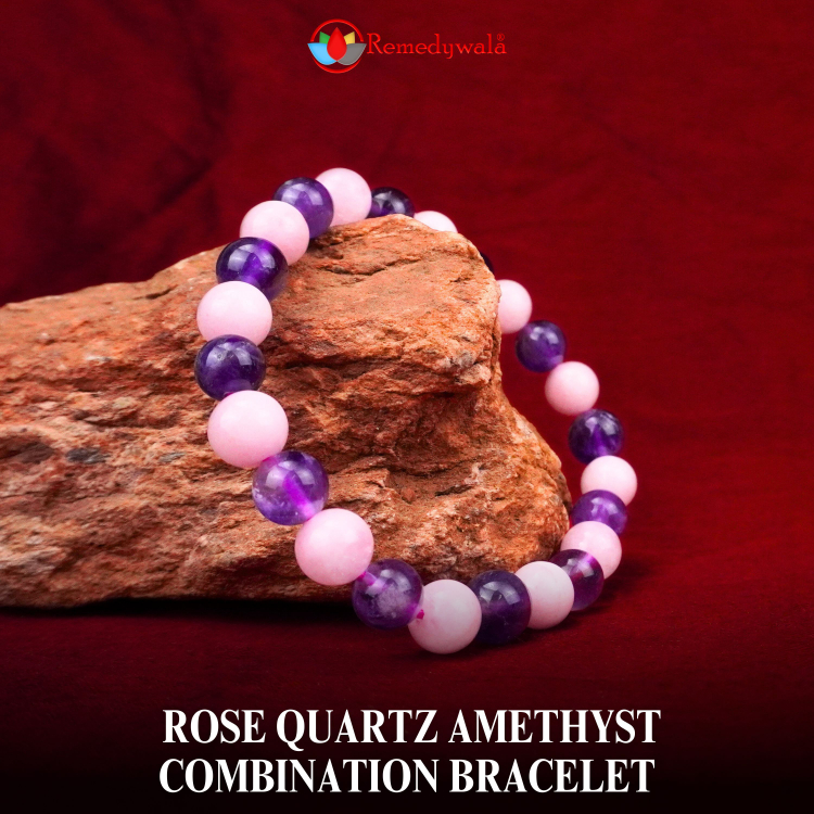 Rose Quartz Amethyst Combination Bracelet 8mm