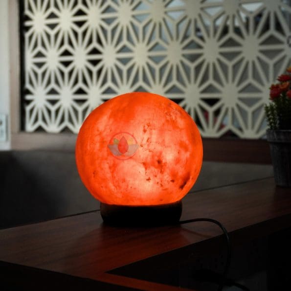 Earth Shape Natural Himalayan Rock Salt Crystal Lamp