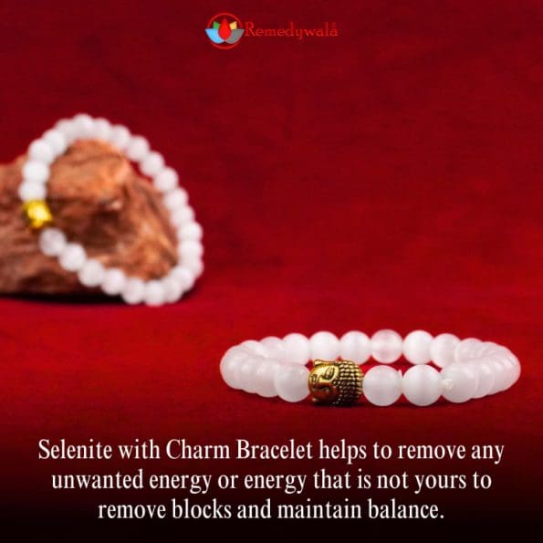 Selenite with Charm Bracelet 8mm