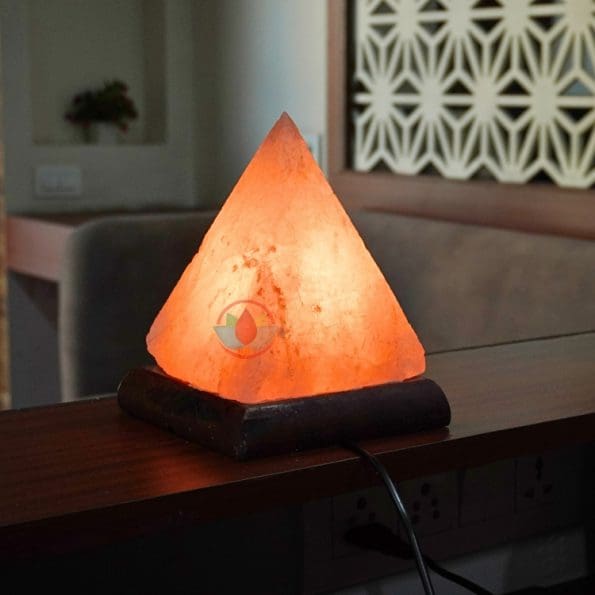 Triangle Natural Himalayan Rock Salt Crystal Lamp