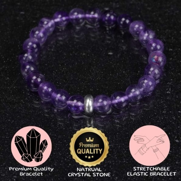 Amethyst with Ring Bracelet 8mm