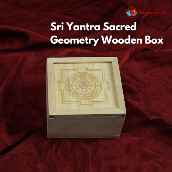 Sri Yantra Sacred Geometry Wooden Box - Image 2
