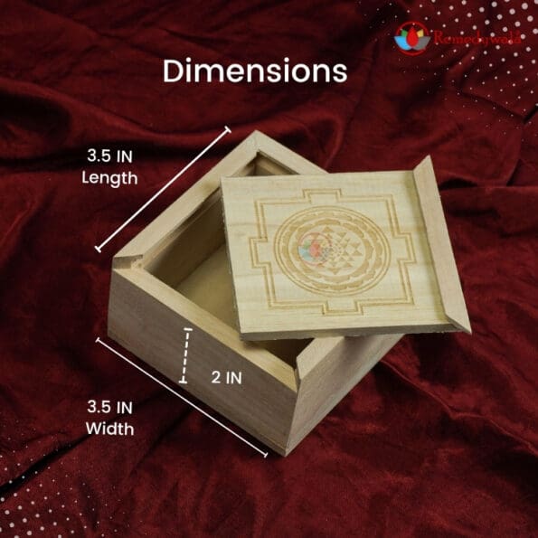 Sri Yantra Sacred Geometry Wooden Box - Image 3