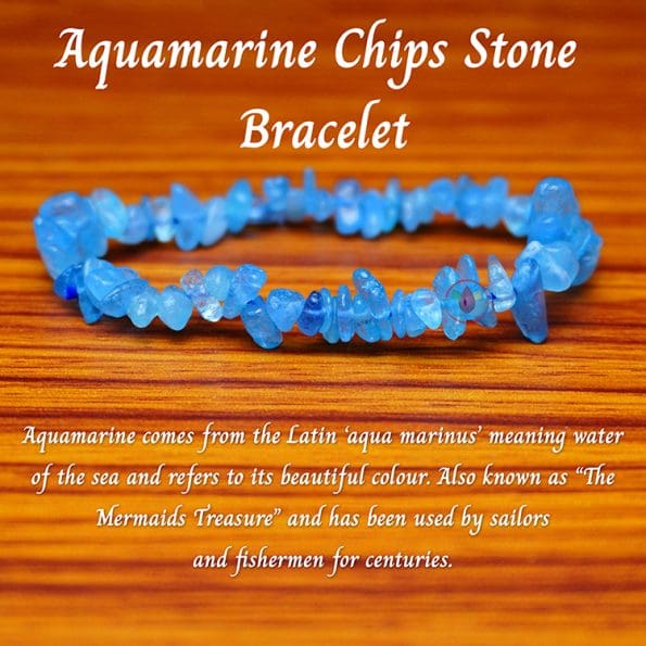 Aquamarine Chips Stone Bracelet