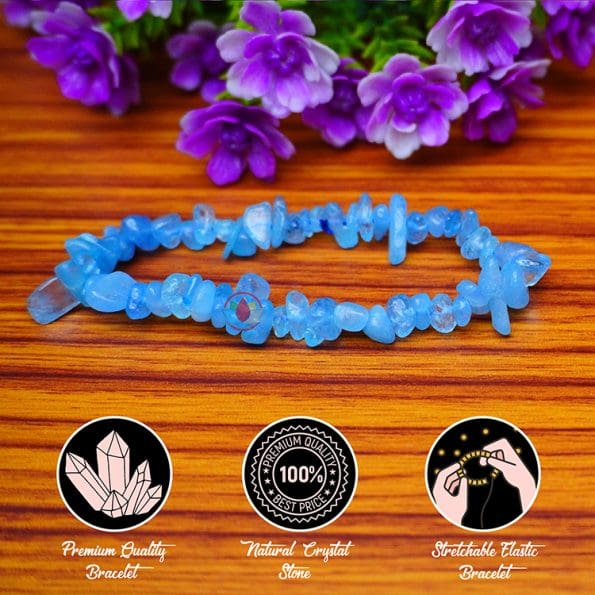 Aquamarine Chips Stone Bracelet