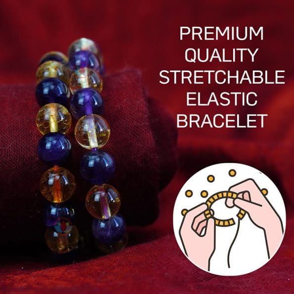 Citrine Amethyst Combination Bracelet 8mm