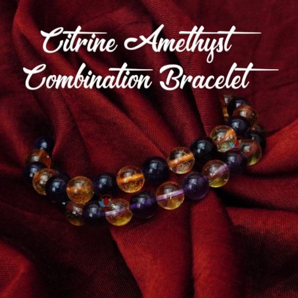 Citrine Amethyst Combination Bracelet 8mm