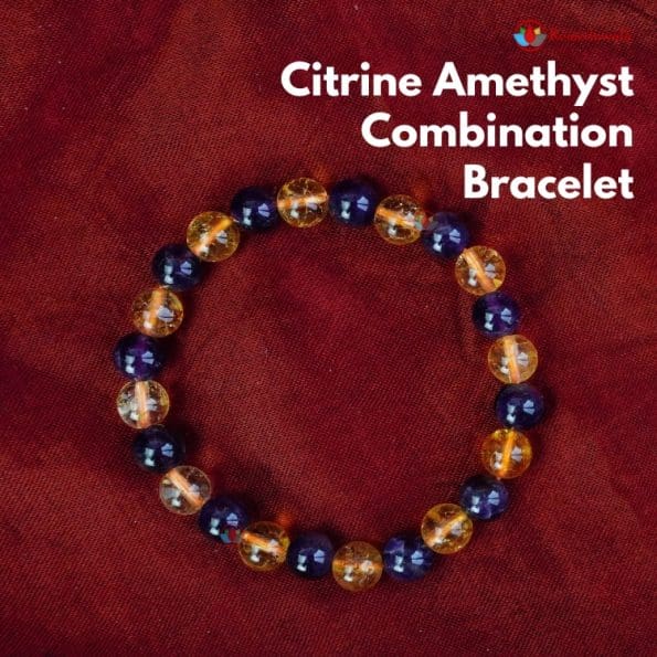 Citrine Amethyst Combination Bracelet 8mm