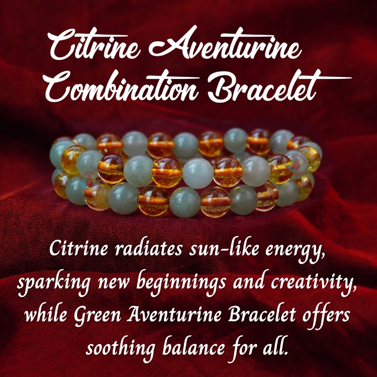 Citrine Aventurine Combination Bracelet 8mm