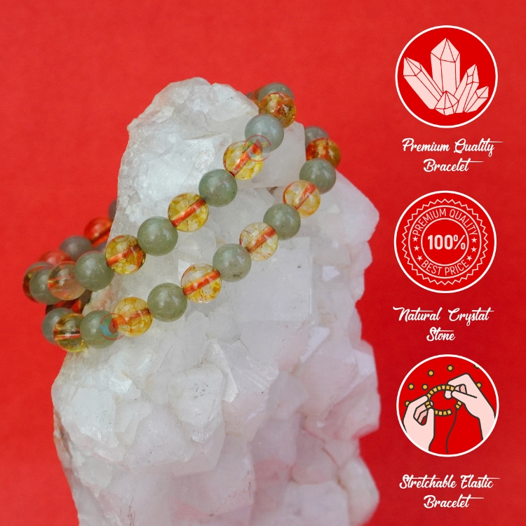 Citrine Aventurine Combination Bracelet 8mm