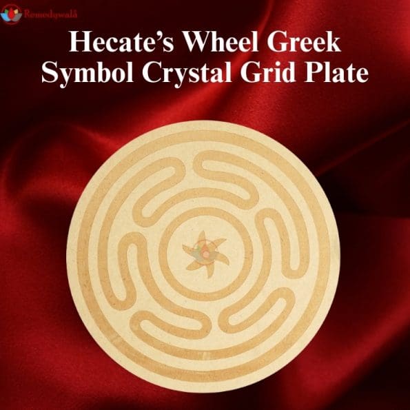 Hecate’s Wheel Greek Symbol Crystal Grid Plate
