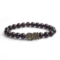 Amethyst with Owl Charm Bracelet 8mm