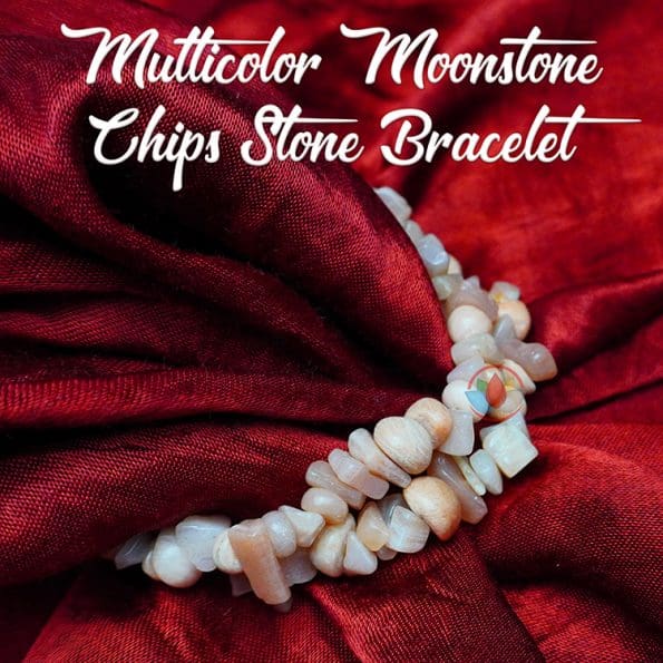 Multicolor Moonstone Chips Stone Bracelet