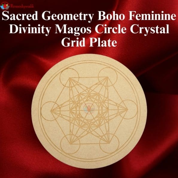Sacred Geometry Boho Feminine Divinity Magos Circle Crystal Grid Plate