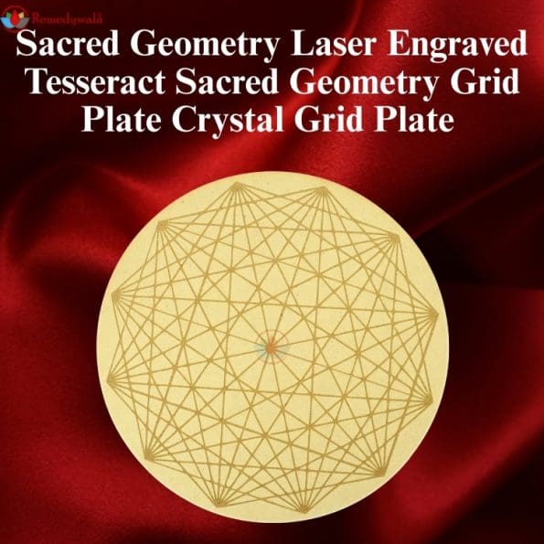 Sacred Geometry Laser Engraved Tesseract Sacred Geometry Grid Plate Crystal Grid Plate