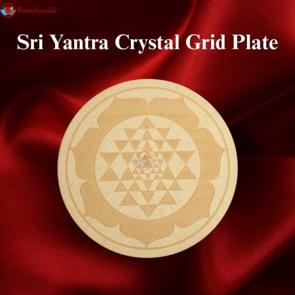 Sri Yantra Crystal Grid Plate