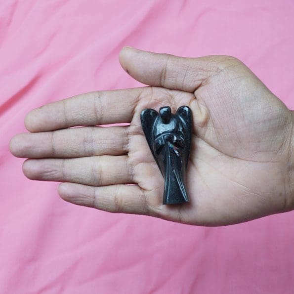 Black Agate Angel (2 inch) - Remedywala