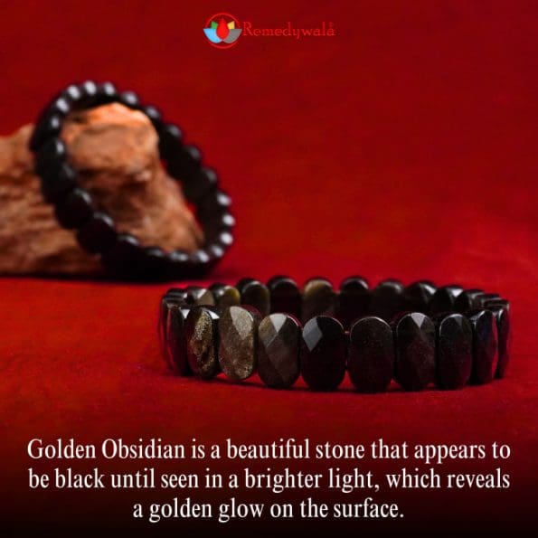 Golden Obsidian Bracelet (Diamond Cut Tumble)