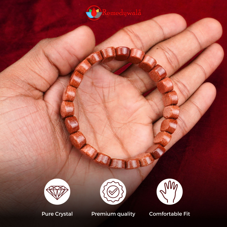 Red Goldstone Bracelet (Diamond Cut Tumble)