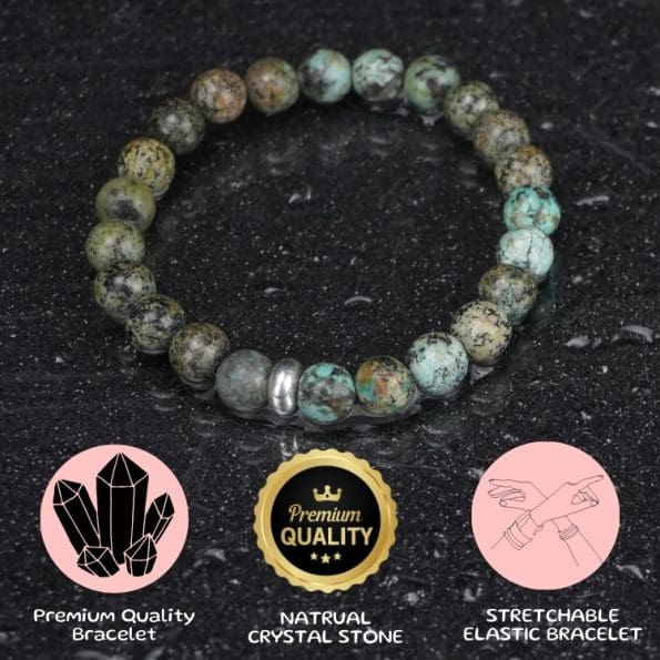 African Turquoise Bracelet 8mm - Image 4