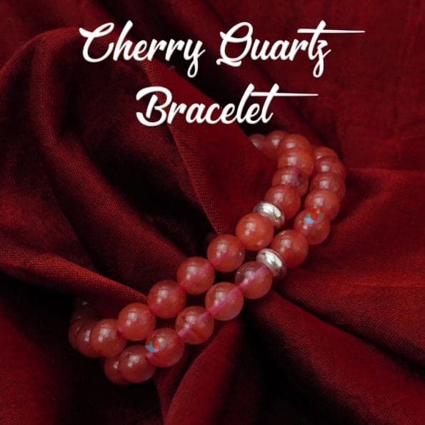 Cherry Quartz Bracelet 8mm single Bracelet, Cherry Quartz stone, Pink color.