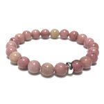 Rhodochrosite Bracelet 8mm single Bracelet, Rhodochrosite stone, Pink color