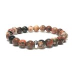 Fire Agate Bracelet 8mm single Bracelet, Fire Agate stone, Orange and Red color