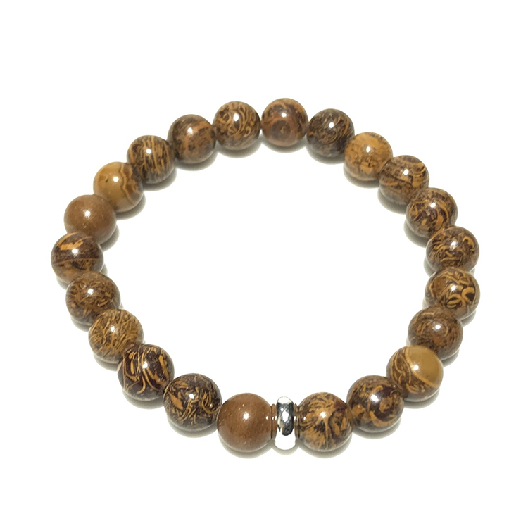 Natural Tiger Jasper Bracelet, Mariyam Jasper Bracelet 8mm single Bracelet, Mariyam stone, Tiger Jasper Stone, Brown color