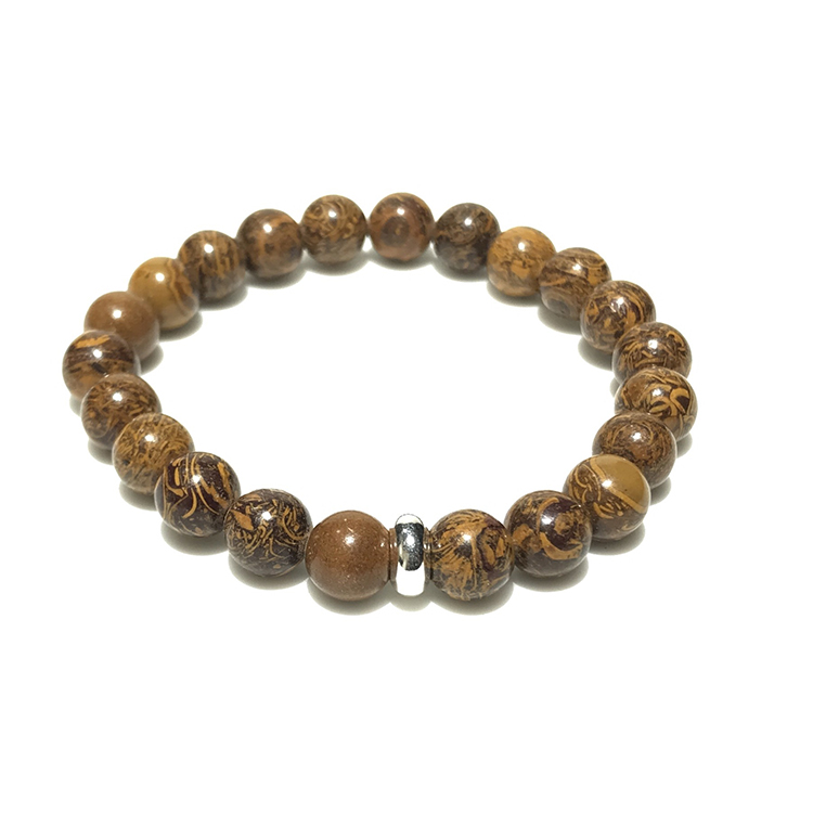 Natural Tiger Jasper Bracelet, Mariyam Jasper Bracelet 8mm single Bracelet, Mariyam stone, Tiger Jasper Stone, Brown color
