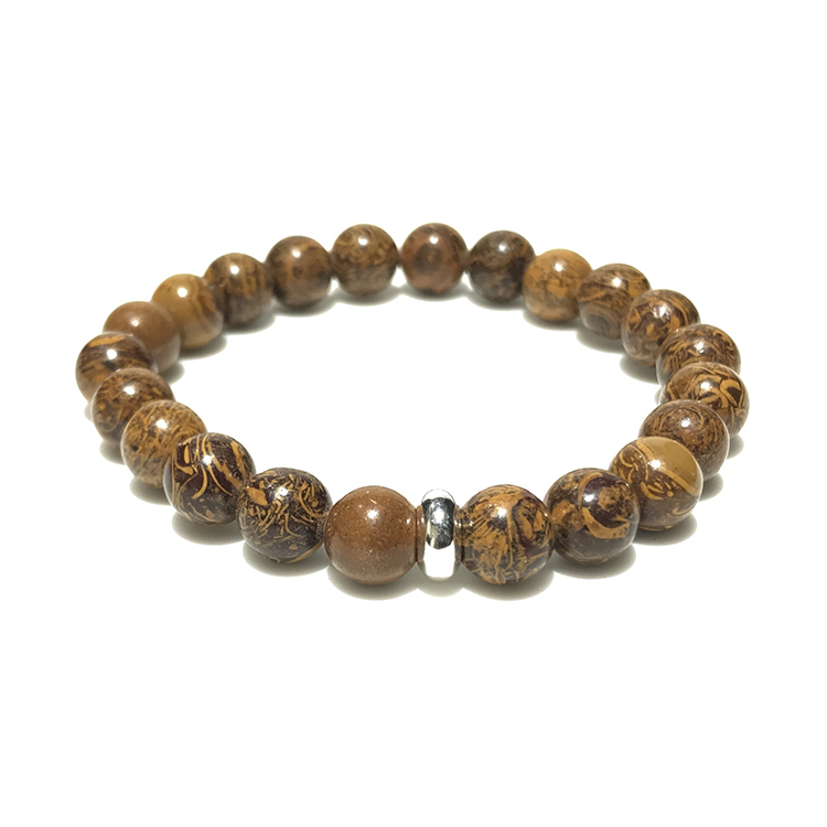 Natural Tiger Jasper Bracelet, Mariyam Jasper Bracelet 8mm single Bracelet, Mariyam stone, Tiger Jasper Stone, Brown color