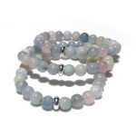 Premium Morganite crystal Bracelet 8mm single Bracelet, Premium Morganite stone, Blue pink color.